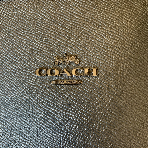 LIKE NEW Coach pewter set: zip tote, wallet, coin purse - Picture 2 of 16